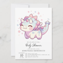 Baby shower simple de dinosaure doux