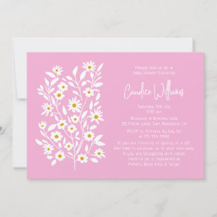 Invitation Baby shower simple et moderne de Couples Florales