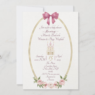 Invitation baby shower simple Princess