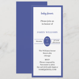 Invitation Baby shower simple violet clair Customisé