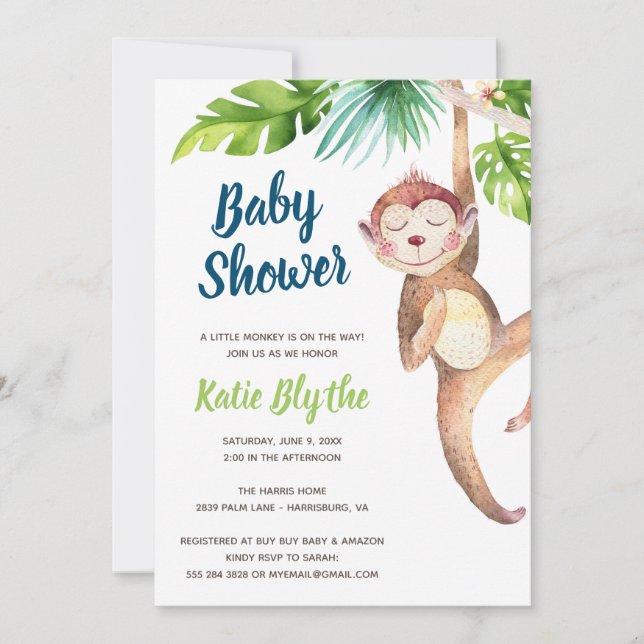 Invitation Baby shower singe (Devant)