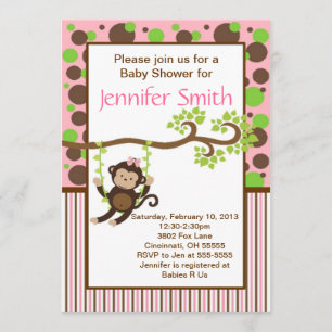 Invitation Baby shower - Singe de la jungle