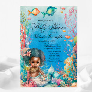 Invitation Baby Shower Sirène Africaine