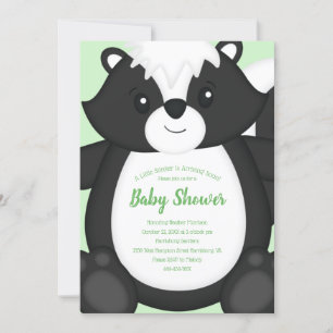 Invitation Baby shower Skunk Green