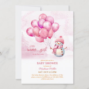 Invitation Baby shower Snowman Baby Girl