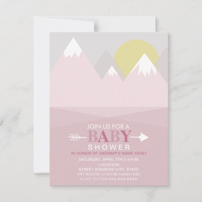 Invitation Baby shower solaire de Pink Mountain (Devant)
