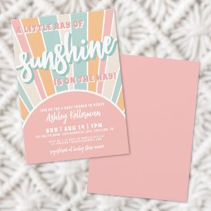 Invitation Baby shower solaire Sunshine Retro