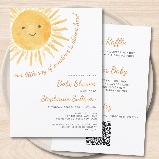 Invitation Baby shower solaire tout-en-un (Créateur téléchargé)
