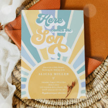 Baby shower Soleil Venez Ici Le Son Blue Rays