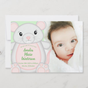 Invitation Baby shower souris