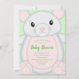 Invitation Baby shower souris souris vert
