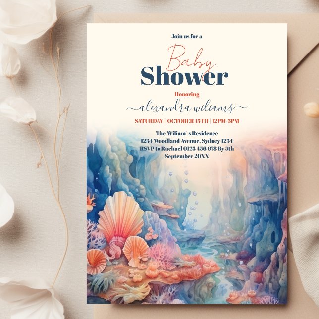 Invitation Baby shower Sous La Mer (Créateur téléchargé)