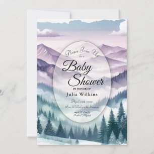 Invitation Baby Shower sous le thème Lavande givré dans la br