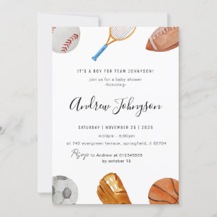 Invitation Baby shower sportif élégant personnel