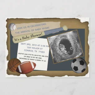 Invitation Baby shower sportif personnalisé/Invitation d'anni