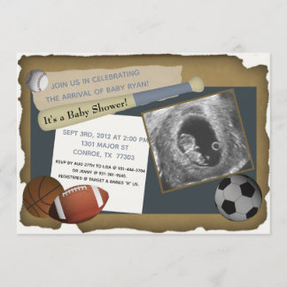 Invitation Baby shower sportif personnalisé/Invitation d'anni