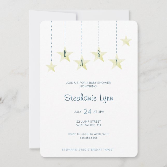 Invitation Baby shower Star (Devant)