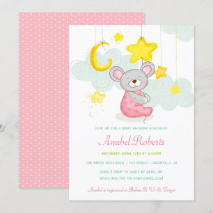 Invitation Baby shower Stars Moon