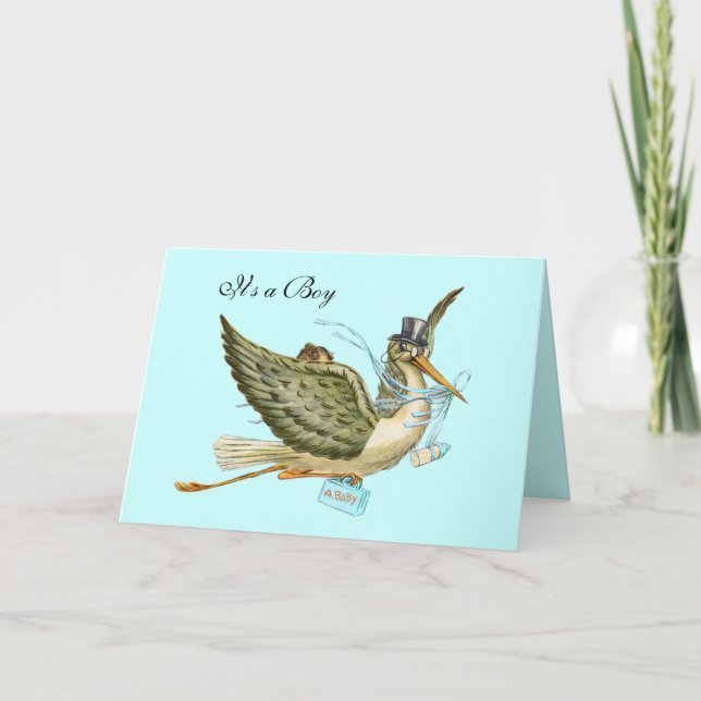 INVITATION BABY SHOWER STORK GARY (Devant)