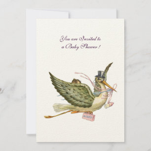 Invitation BABY SHOWER STORK, papier feutre