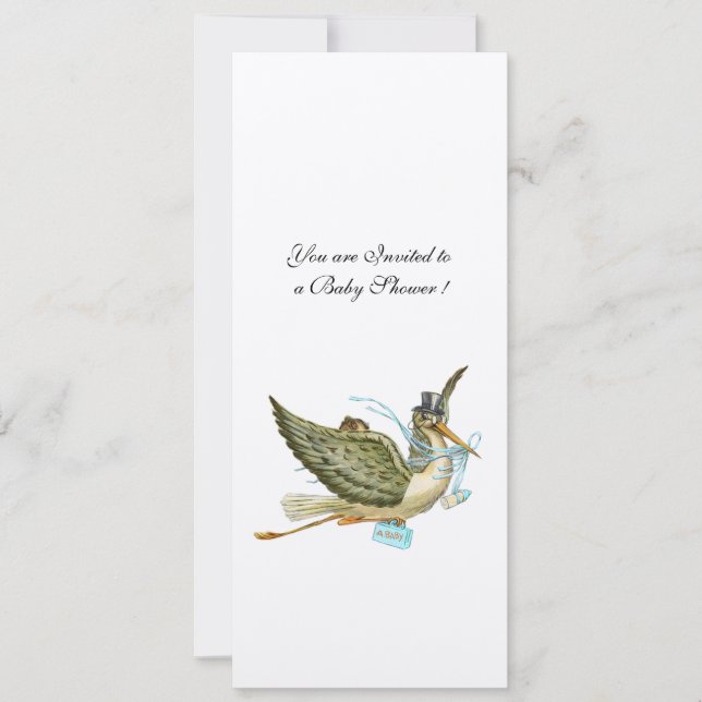 Invitation BABY SHOWER STORK, papier feutre (Devant)