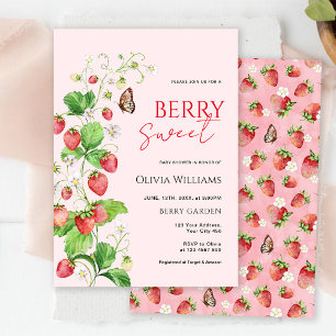 Invitation Baby Shower Sucré aux Fraises