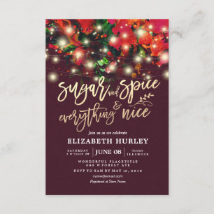 Invitation Baby shower Sucre & Épices & Tout Nice Fleur