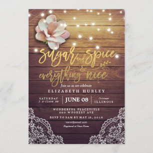 Invitation Baby shower Sucre & épices & Tout Nice Rustique