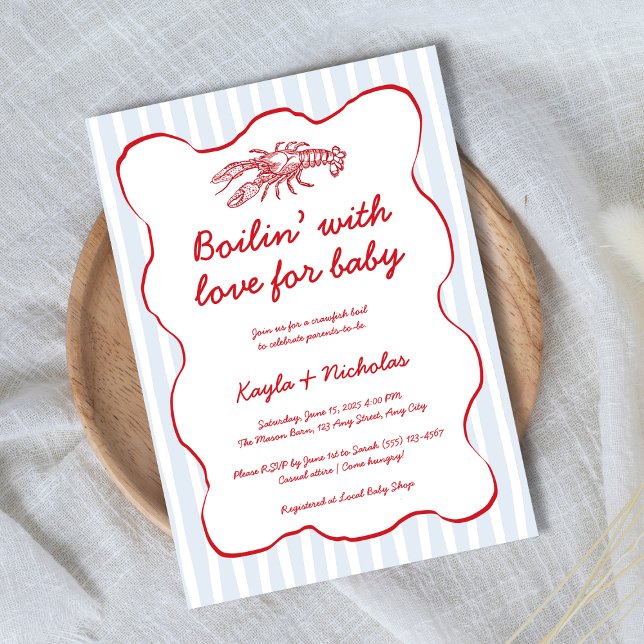 Invitation Baby shower sud de l'ébullition de la langouste (Crawfish Boil Southern Baby Shower Invitation)