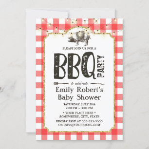 Invitation Baby shower Summer Pig Roast BBQ Party
