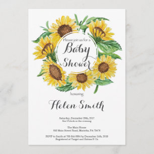 Invitation Baby shower Sunflowers