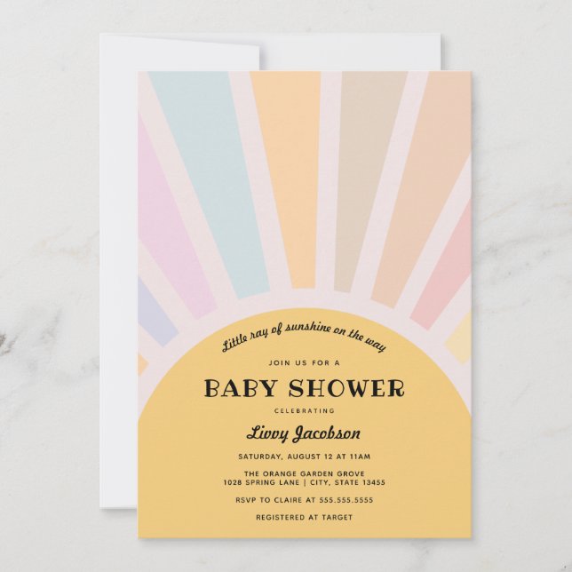 Invitation Baby shower Sunshine (Devant)