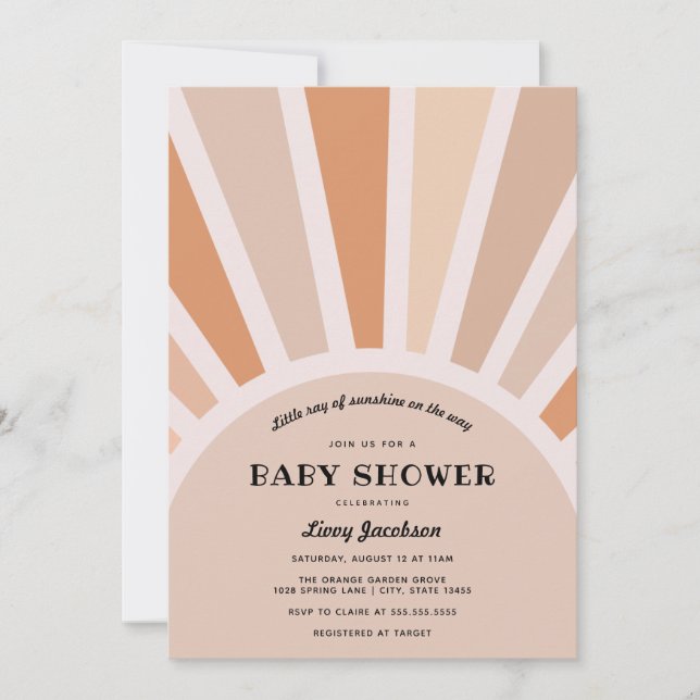 Invitation Baby shower Sunshine (Devant)