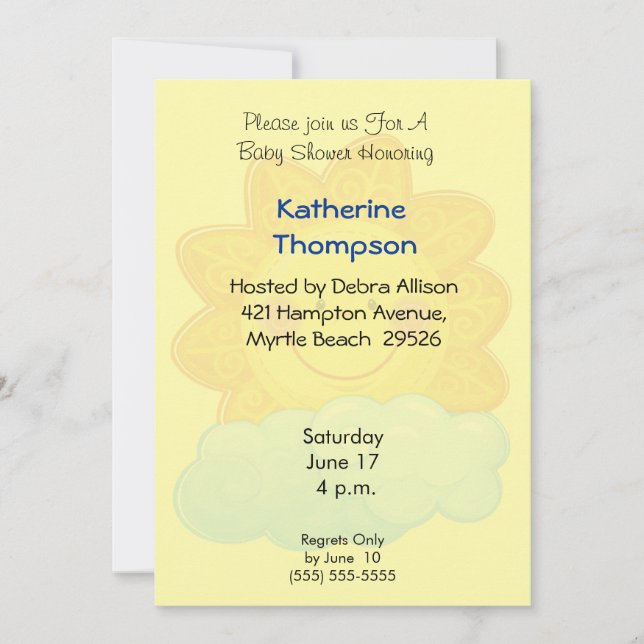 Invitation Baby shower Sunshine (Devant)