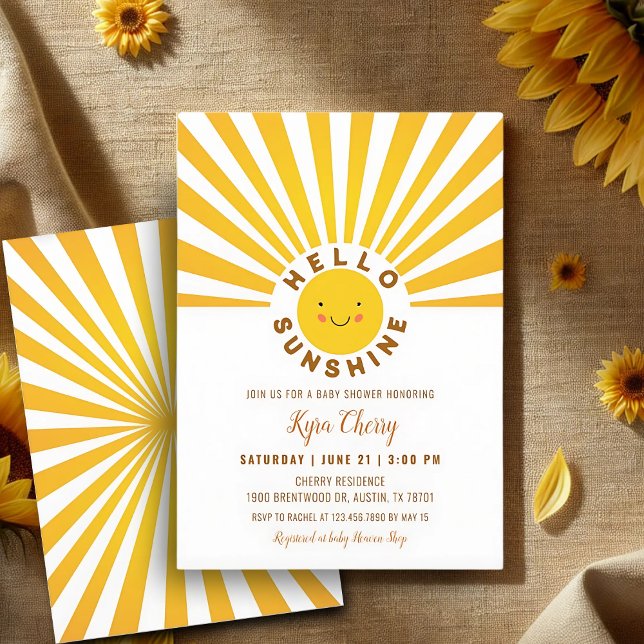 Invitation Baby shower Sunshine Boho (Créateur téléchargé)