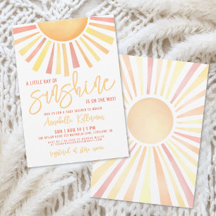 Invitation Baby Shower Sunshine Boho Bébé