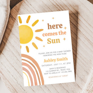 Invitation Baby shower Sunshine Boho Retro