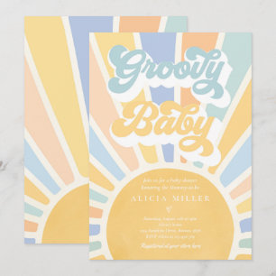 Invitation Baby shower Sunshine Boho Retro super pour bébé