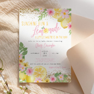Invitation Baby shower Sunshine Fun et Lemonade