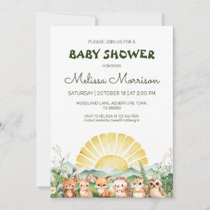 Invitation Baby shower Sunshine Woodland