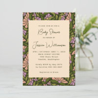 Baby shower Super Botanique Vert Retro Boho