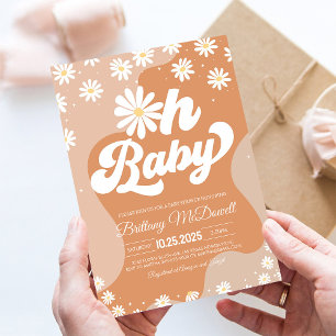 Invitation baby shower Super Hippie Boho des années 70