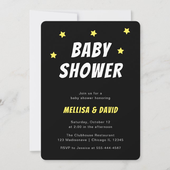 Invitation Baby shower Superhero simple (Devant)