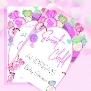 Invitation Baby shower Sweet Enfant Bonbon Colorful Invitatio
