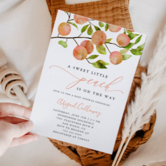 Invitation Baby shower Sweet Little Peach