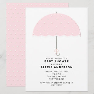 Invitation Baby Shower Tache Rose