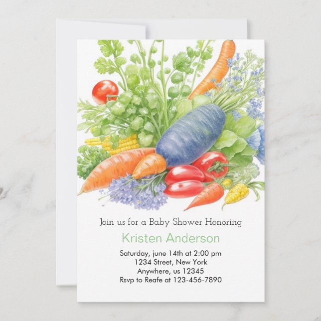 Invitation Baby shower Tango Tomato (Devant)