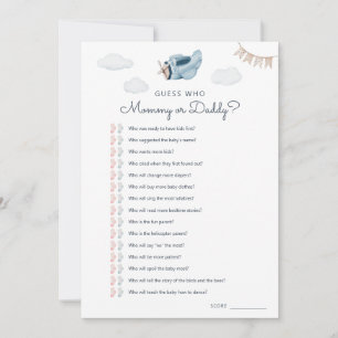 Invitation Baby shower Téléchargeable Devis Qui Game Card