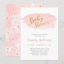 Baby shower tendance rose et or Aquarelle