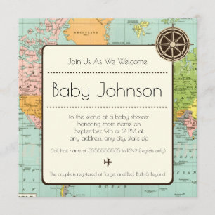 Invitation Baby shower - Thème Carte